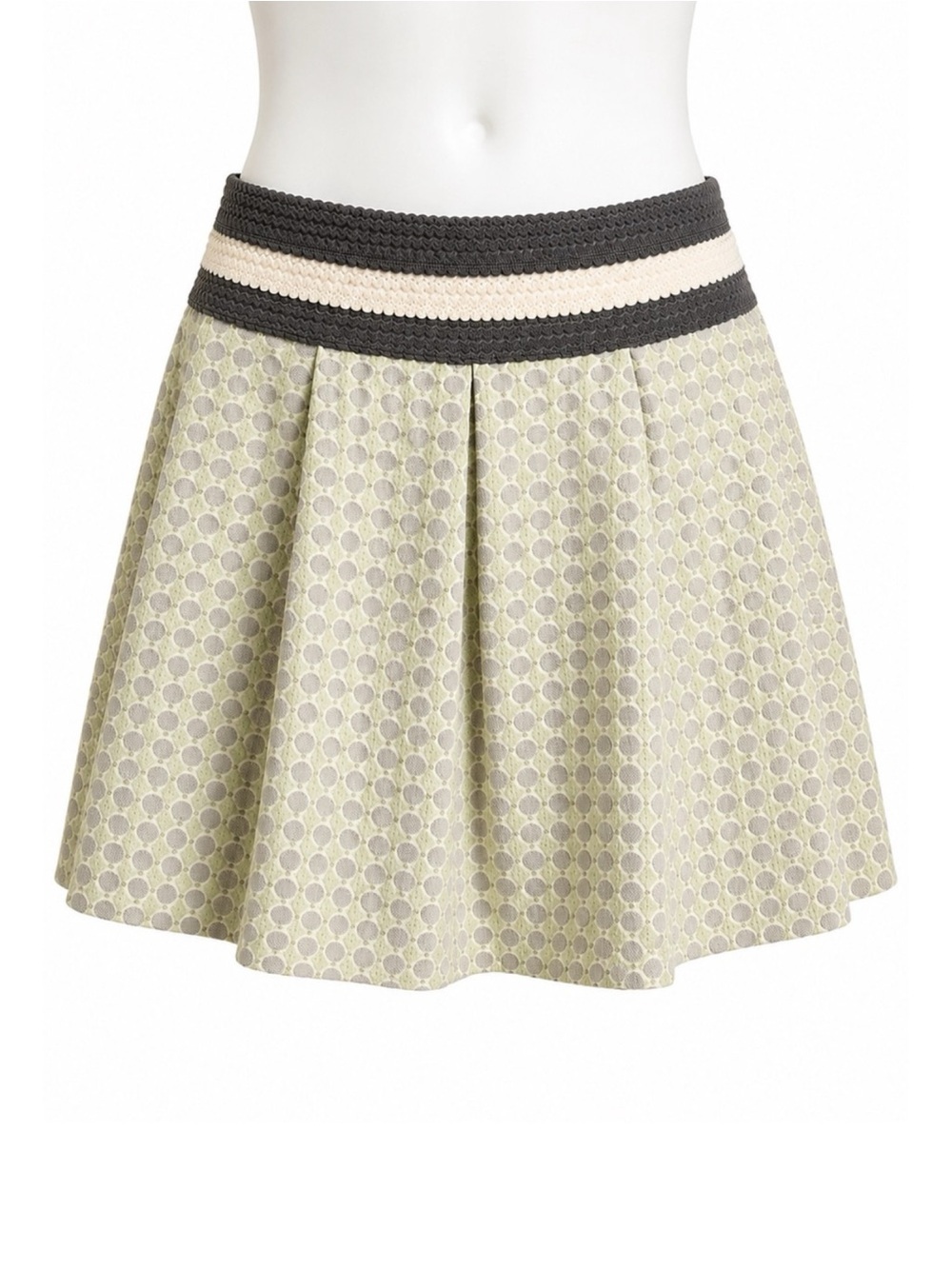 Size L Maeve Anthropologie Women’s Jacquard Dot A-Line Skater Skirt Textured